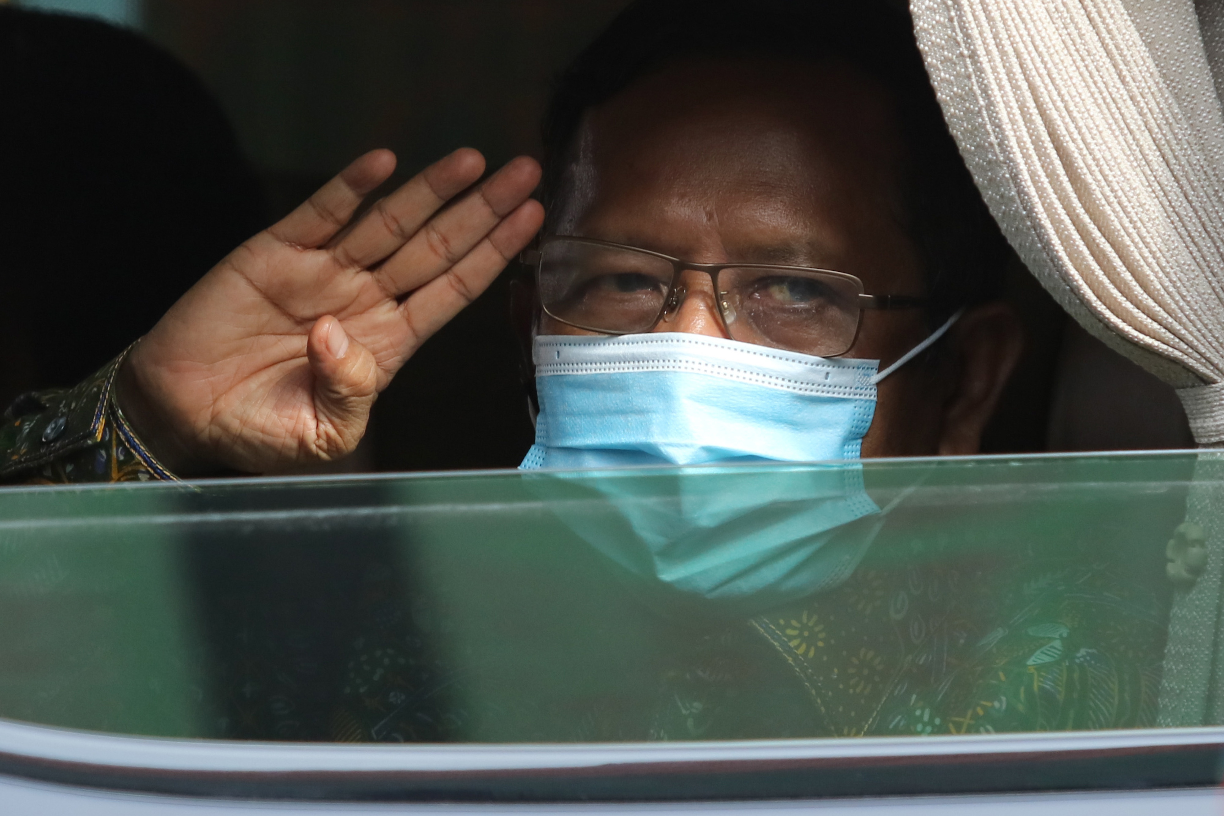 Menko Polhukam Mahfud MD saat kunjungan kerja di Surabaya, Jawa Timur.