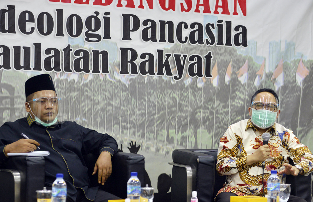 PENDIDIKAN PANCASILA: Suasana diskusi bertema Membentuk karakter Bangsa: Pancasila masuk kurikulum pendidikan? di Gedung DPR RI, Jakarta