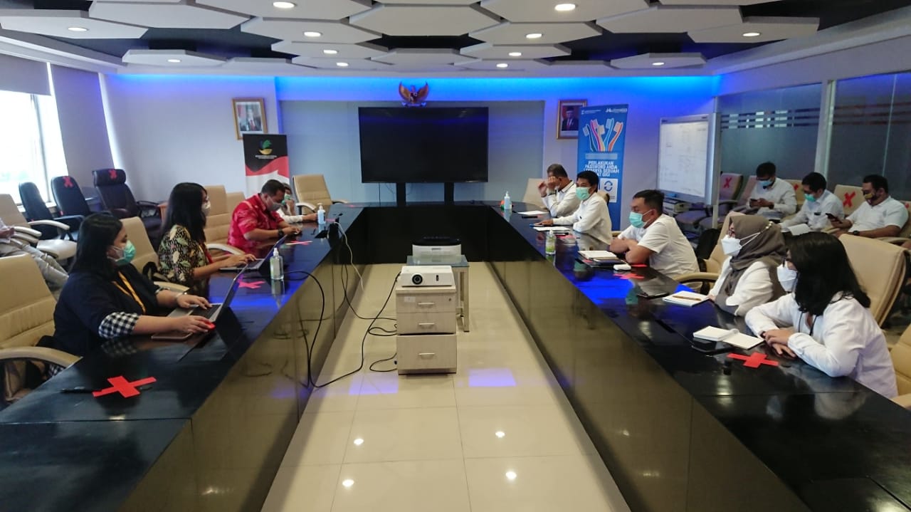 Rapat teknis pengintegrasian Aduan Masyarakat (Dumas) dalam satu pintu Kementerian Sosial RI, di Jakarta,  Rabu (28/4 2021)