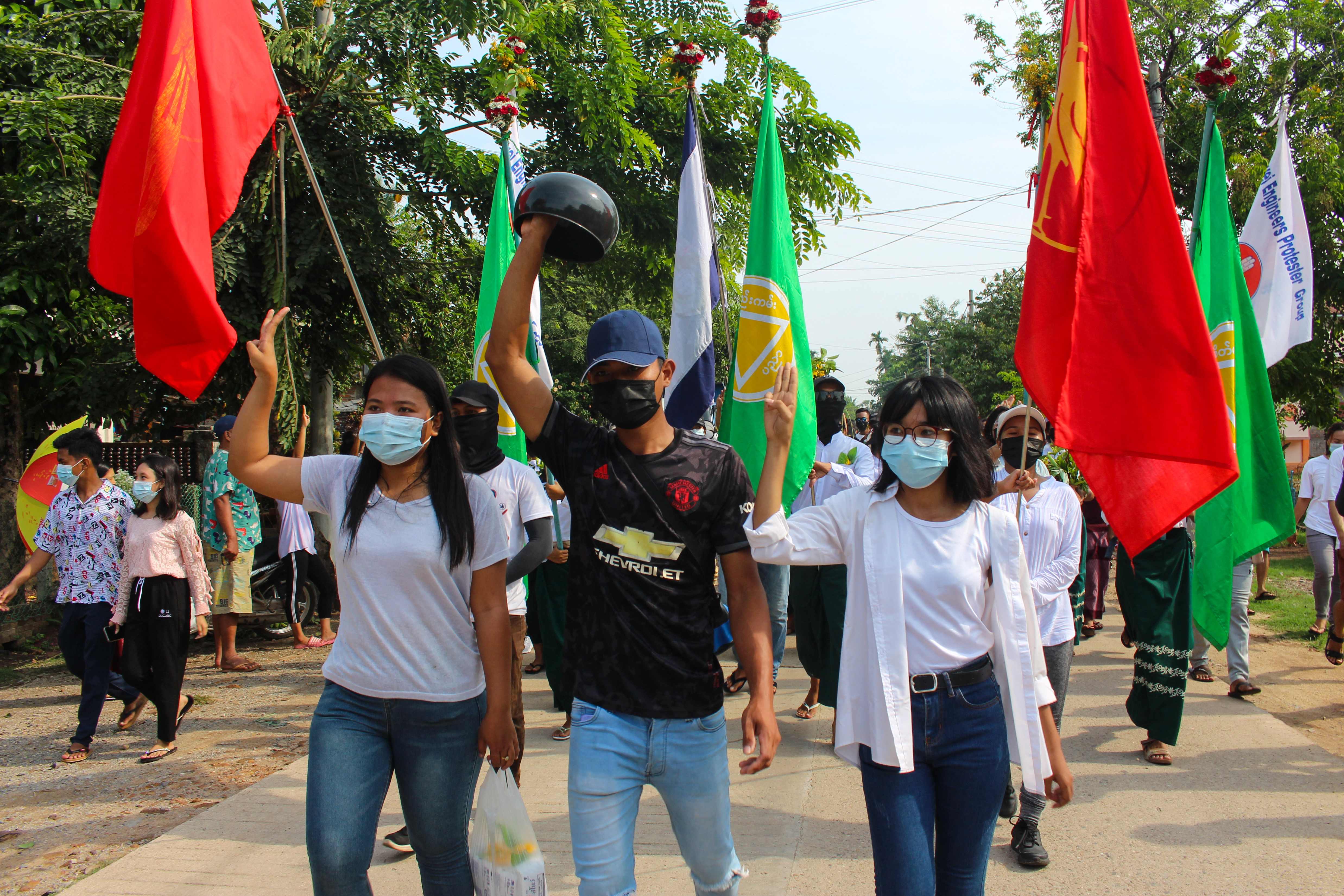 Kendati Libur Thingyan, Demo Anti-Kudeta Militer Myanmar Berlanjut