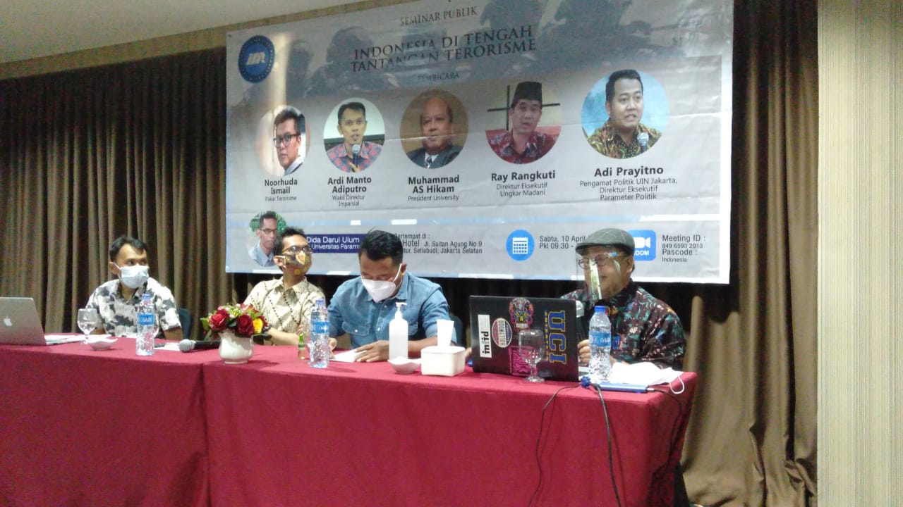 Seminar Publik 'Indonesia di Tengah Tantangan Terorisme' yang digelar Perhimpunan Pendidikan Pancasila untuk Demokrasi, Sabtu (10/4)