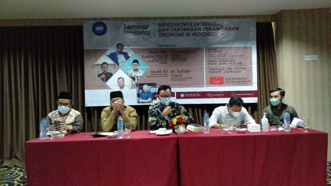 Seminar Nasional 'Menguatnya Ekstrimisme dan Tantangan Penanganan Terorisme di Indonesia', Jakarta, Sabtu (10/4/2021)