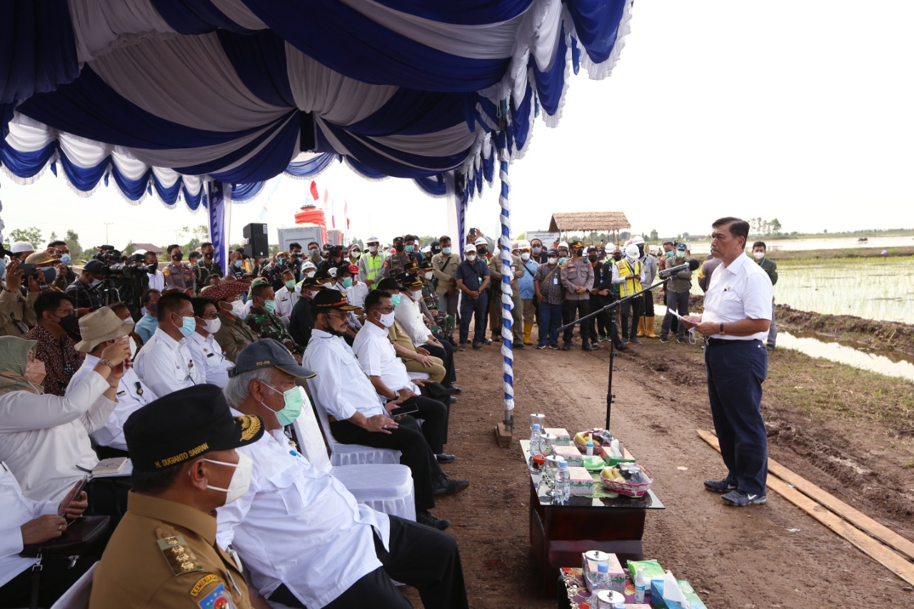 Kunjungan kerja tingkat menteri di Desa Bentuk Jaya (A5), Kecamatan Dadahup, Kabupaten Kapuas, Kalimantan Tengah, Selasa (6/4/2021).