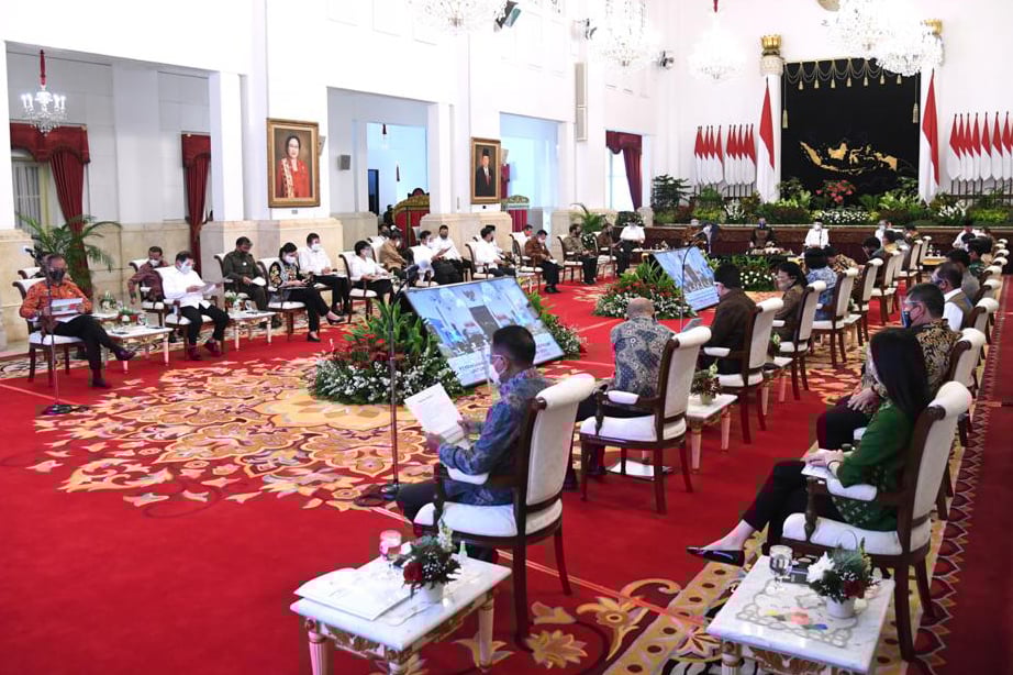 Rapat kabinet di Istana Negara, Jakarta.