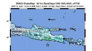 Gempa di Malang Jawa Timur, Sabtu (14.00 WIB)