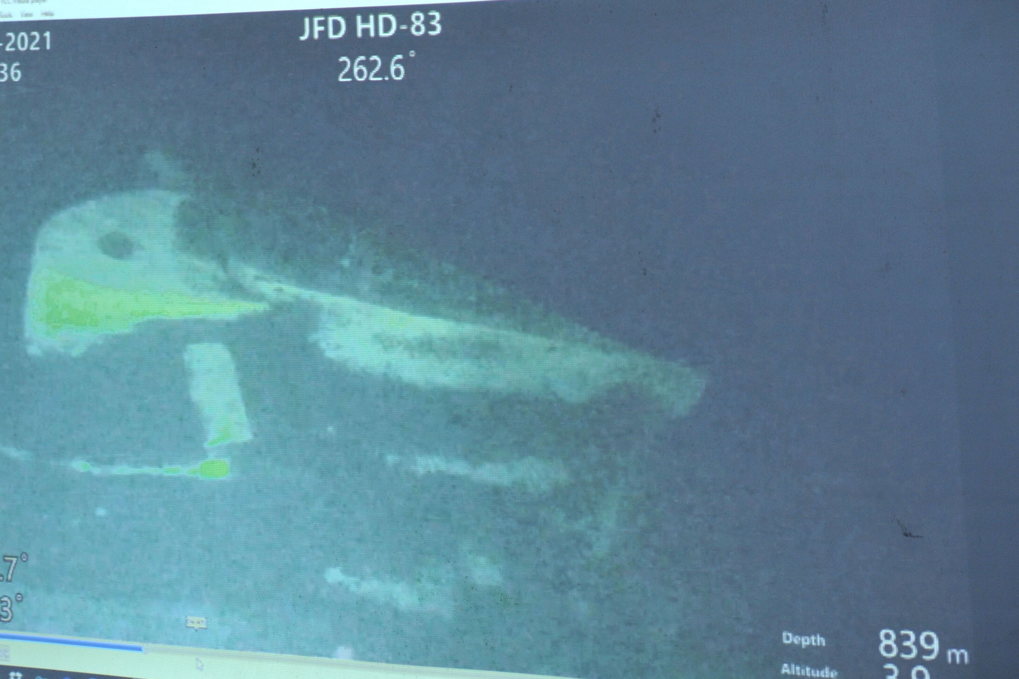 Bagian kapal KRI Nanggala-402 hasil citra Remotely Operated Vehicle (ROV) MV Swift Rescue.