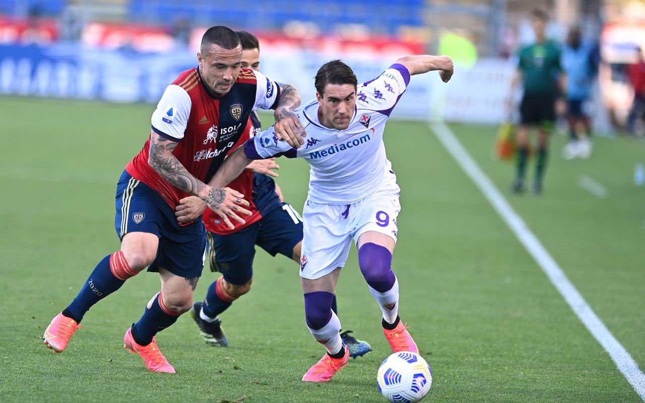 Laga Serie A antara Cagliari dan Fiorentina.