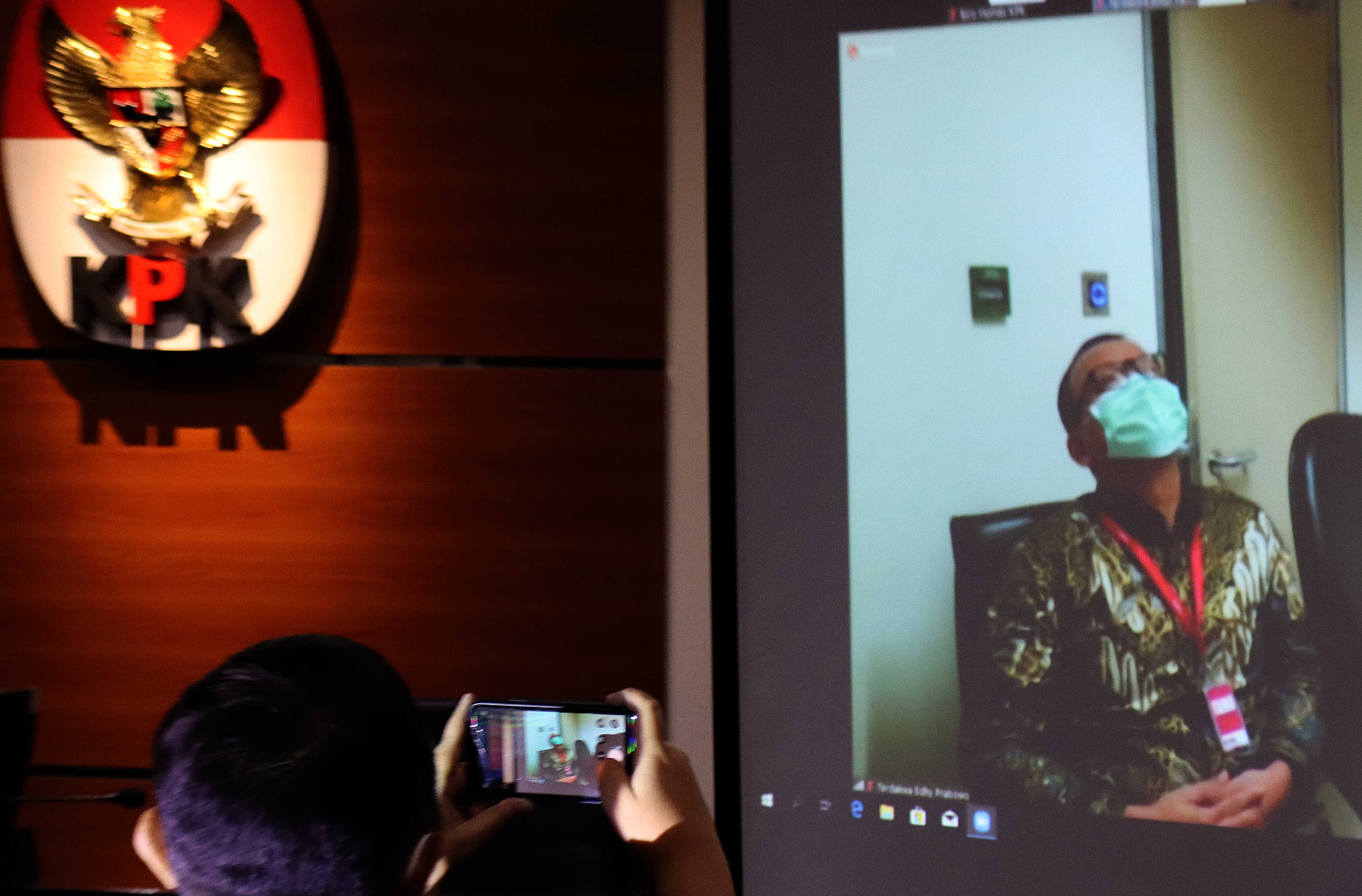 Terdakwa Edhy Prabowo, mantan Menteri Perikanan dan Kelautan saat sidang di Pengadilan Tipikor Jakarta.