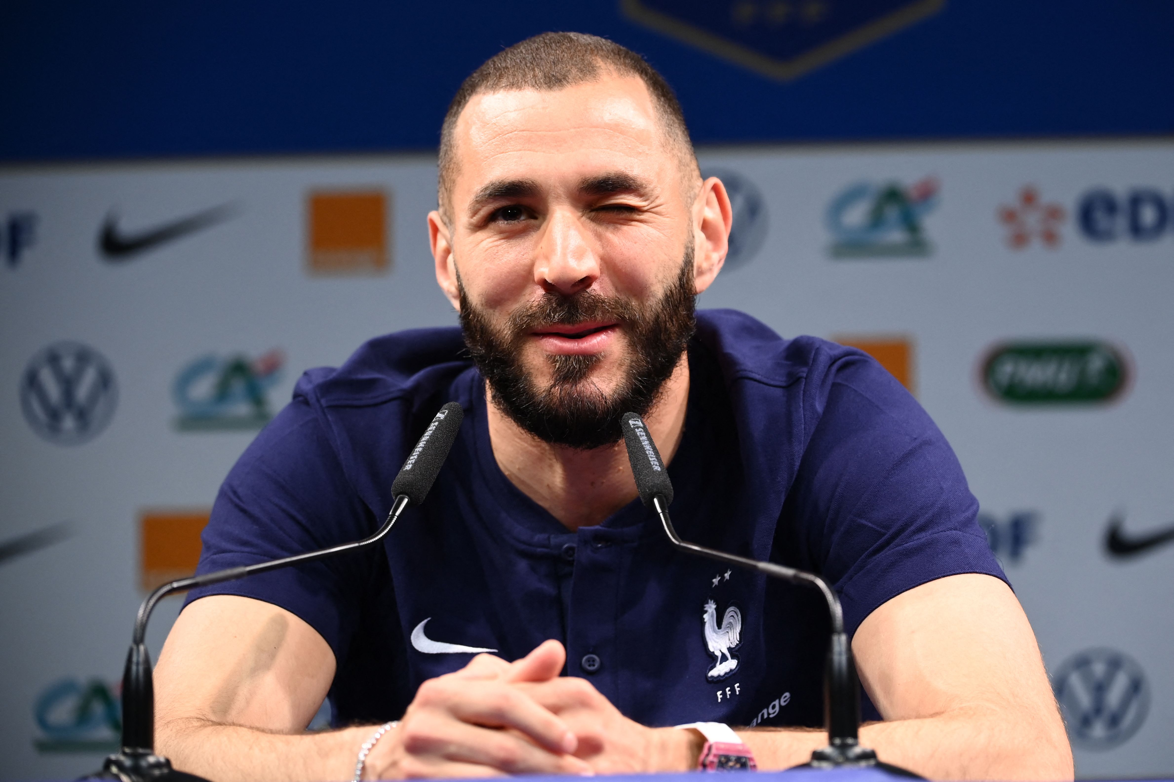 Penyerang timnas Prancis Karim Benzema