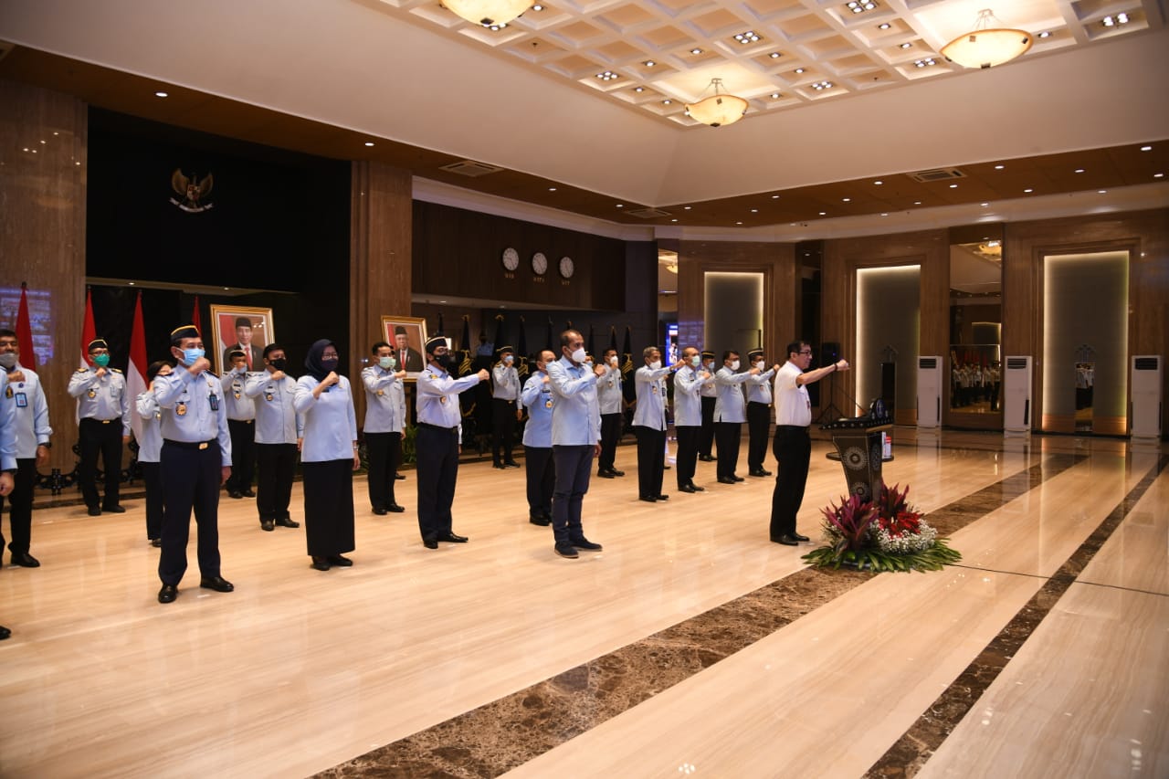 Menkumham Tekankan Peningkatan Kinerja dan Terapkan Prokes