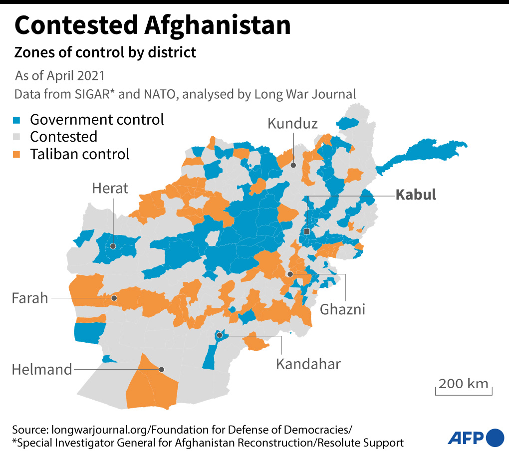 Peta konflik Taliban-Afghanistan