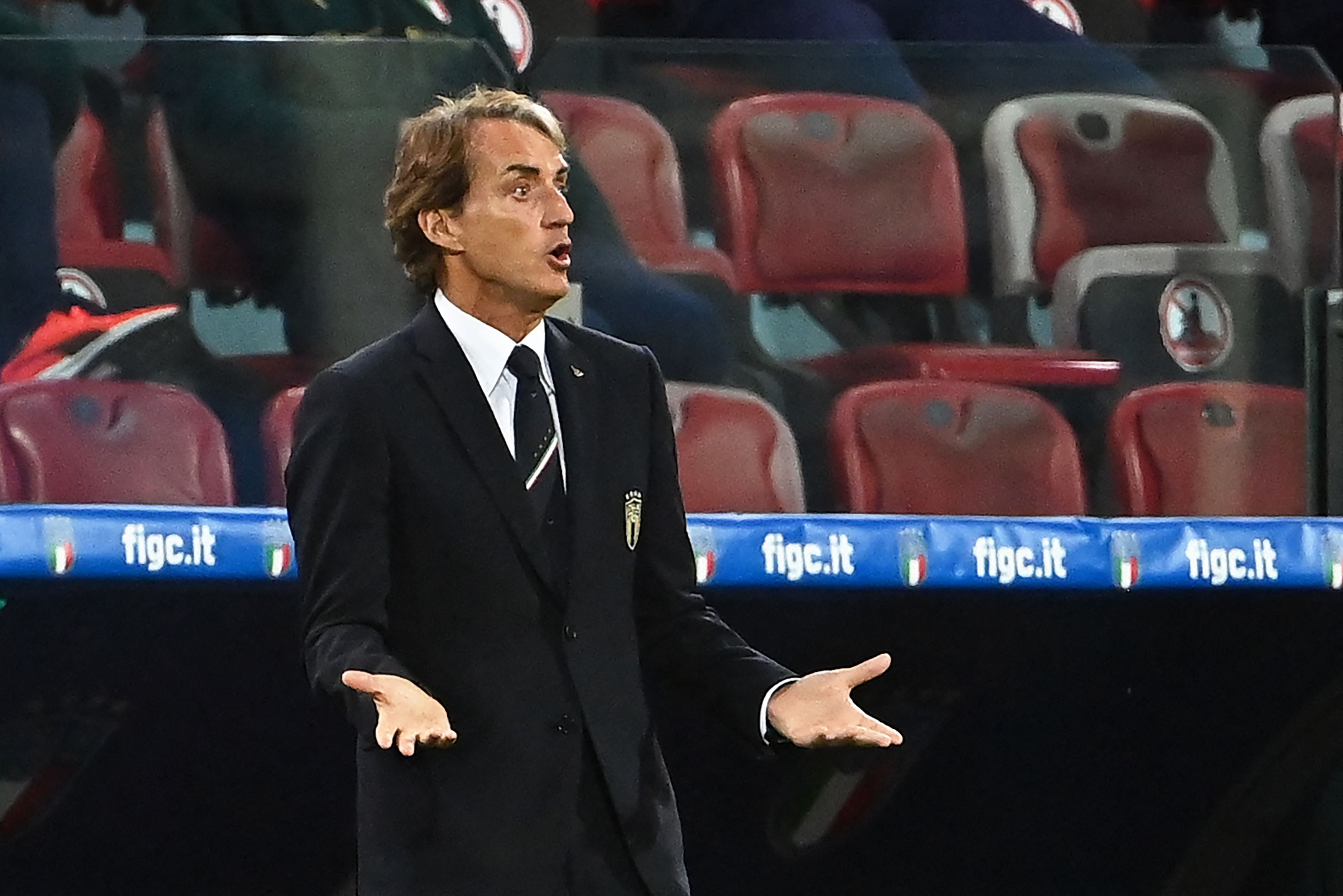 Pelatih timnas Italia Roberto Mancini