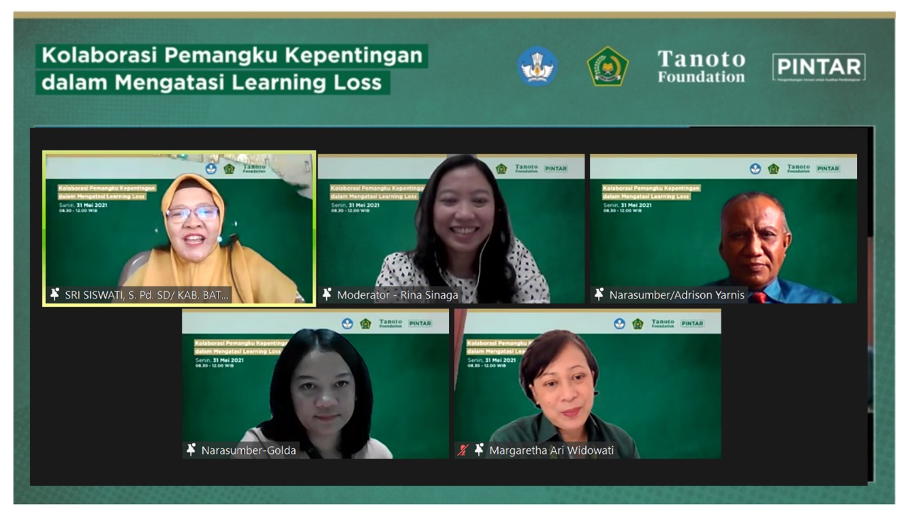 Tangkapan layar webinar Kolaborasi Pemangku Kepentingan dalam Mengatasi Learning Loss