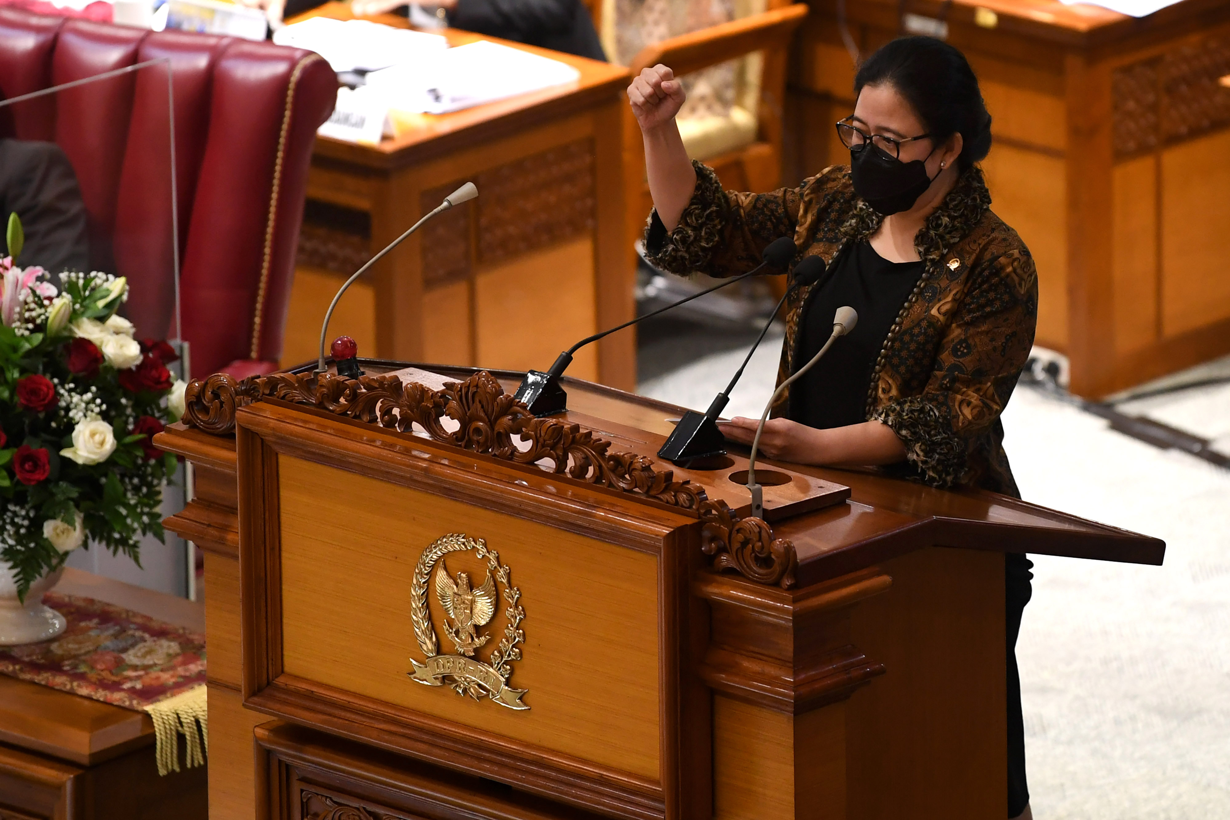 Ketua DPR RI Puan Maharani saat menyampaikan pidato dalam Rapat Paripurna.