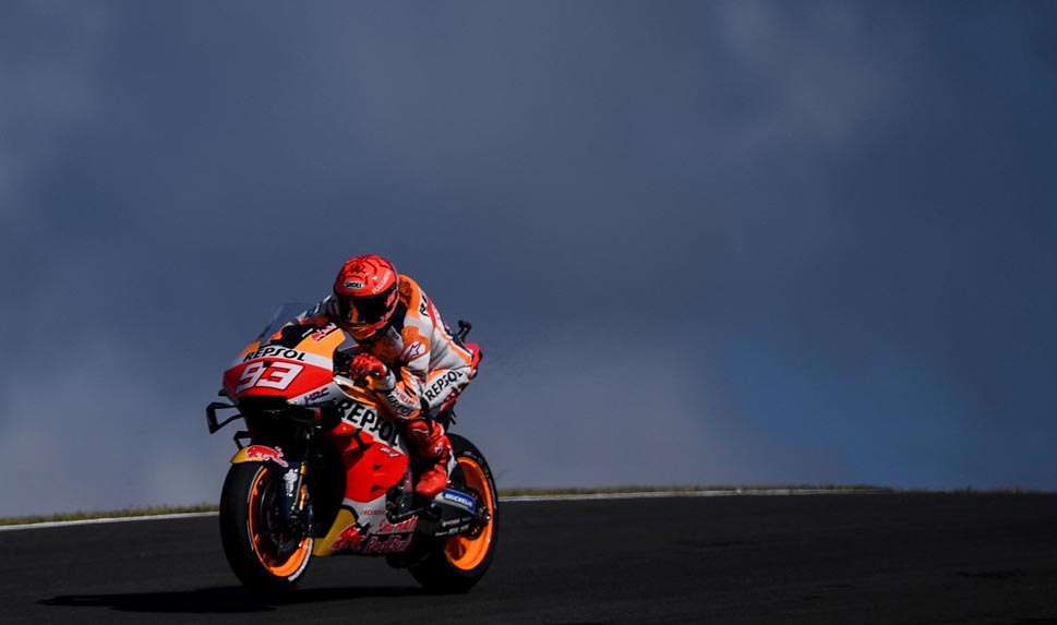 Pembalap Repsol Honda Marc Marquez.