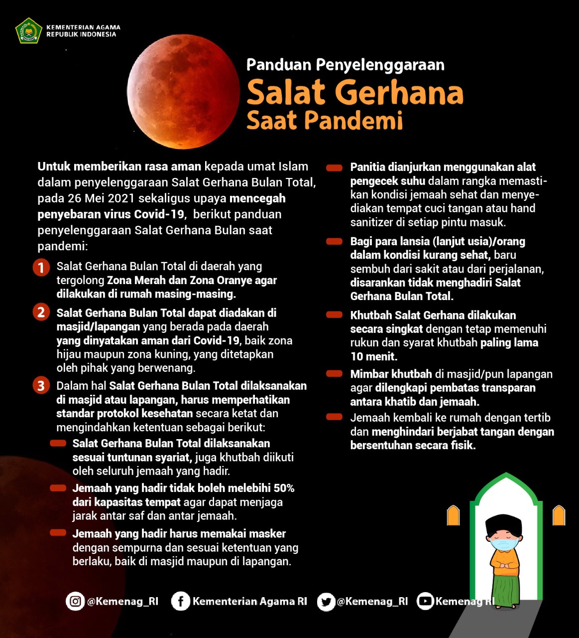 Panduan Salat Gerhana di saat pandemi dikeluarkan oleh Kemenag RI