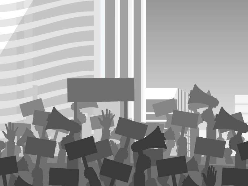Ilustrasi demo buruh