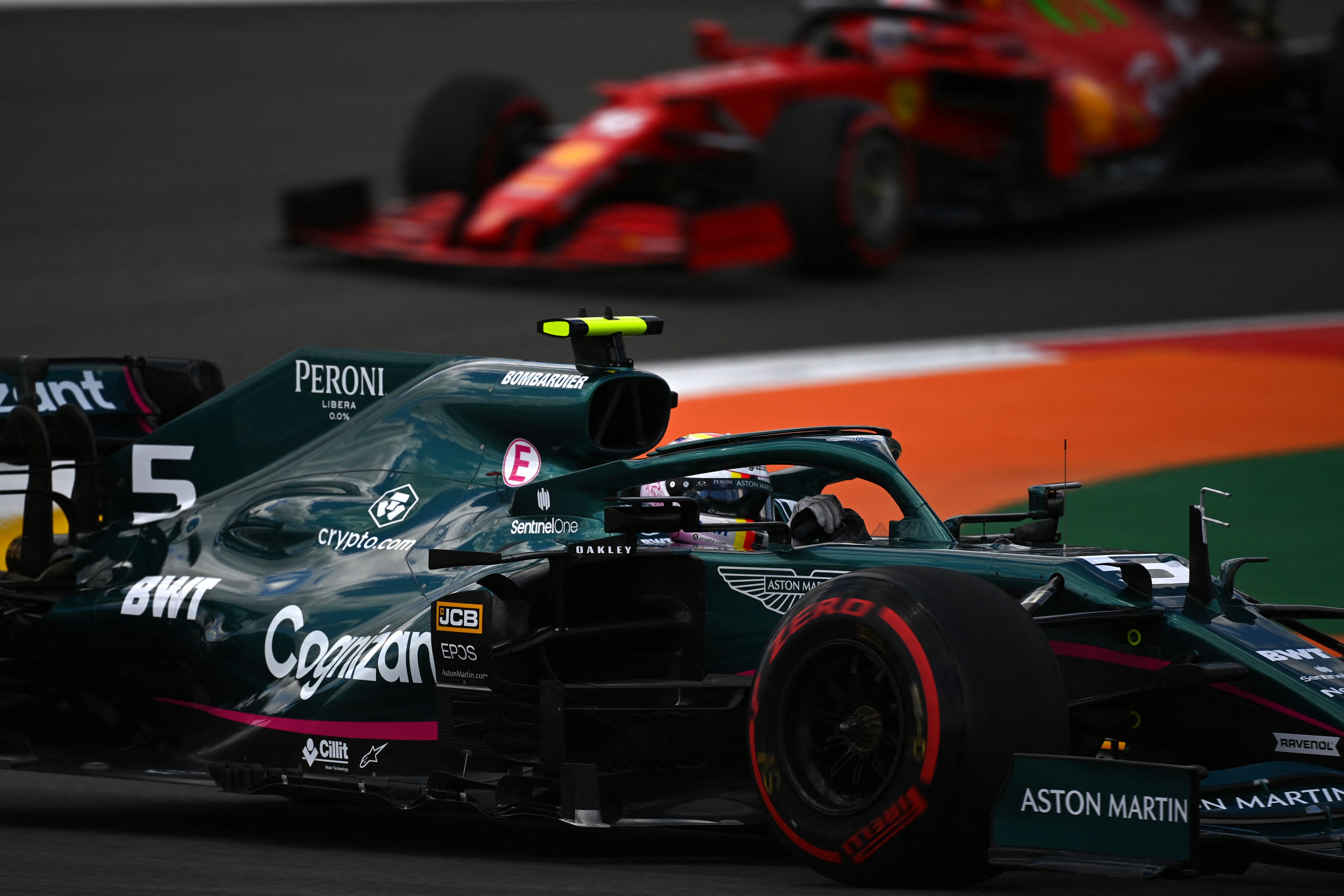 Pembalap Aston Martin Sebastian Vettel