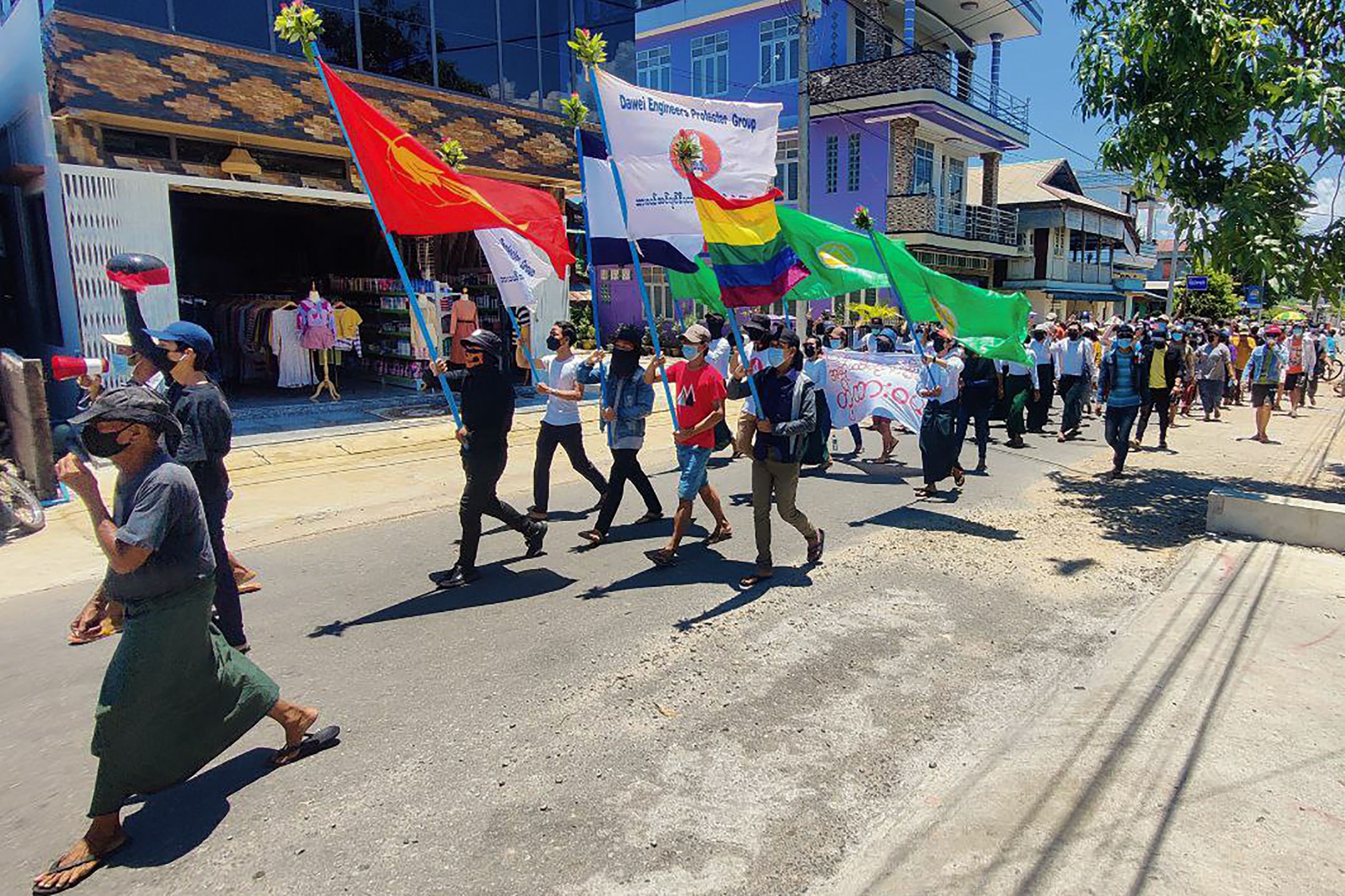 Aksi protes di Myanmar