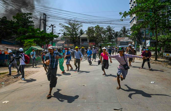 Ilustrasi - Kerusuhan Myanmar.