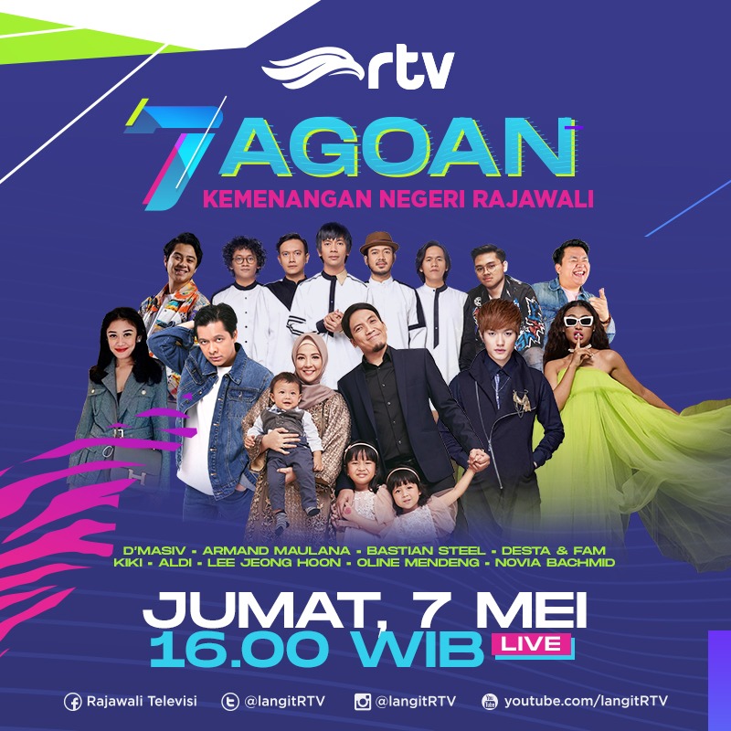 Tema 7AGOAN Kemenangan Negeri Rajawali akan disiarkan secara live pada pukul 16.00 WIB dari Studio 4 Cawang , Jakarta Timur.