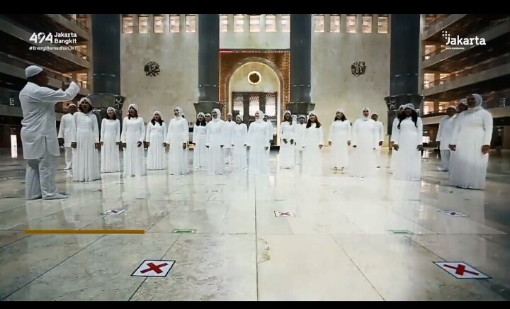 Video paduan suara dalam Masjid Istiqlal yang diviralkan Pemprov DKI Jakarta.