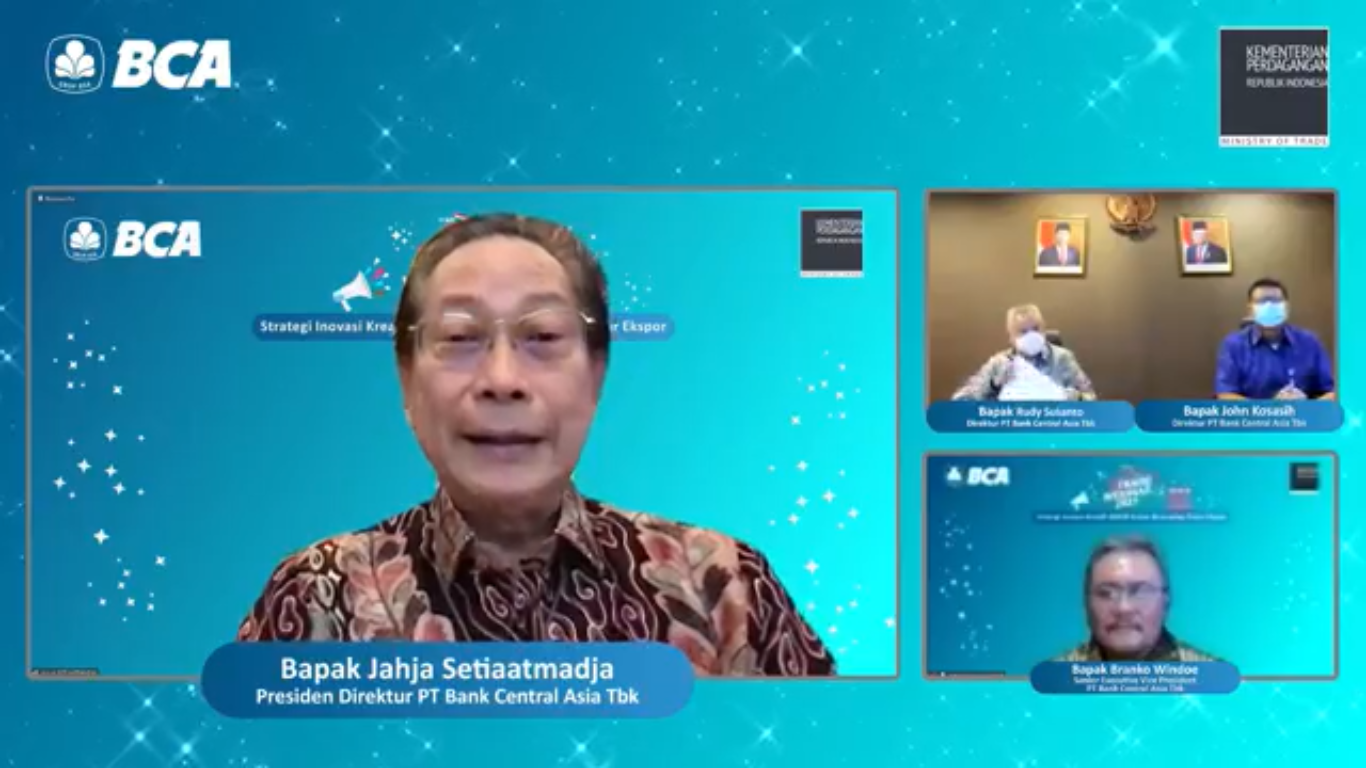 Webinar bertajuk 'Strategi Inovasi Kreatif UMKM dalam Menembus Pasar Ekspor'.