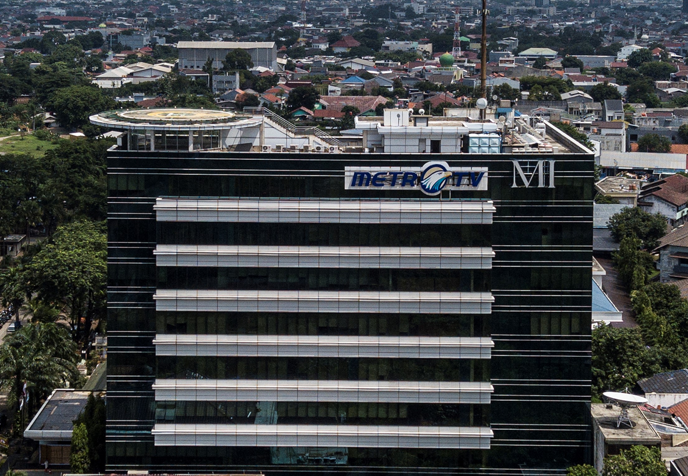 Foto udara kantor Media Group.