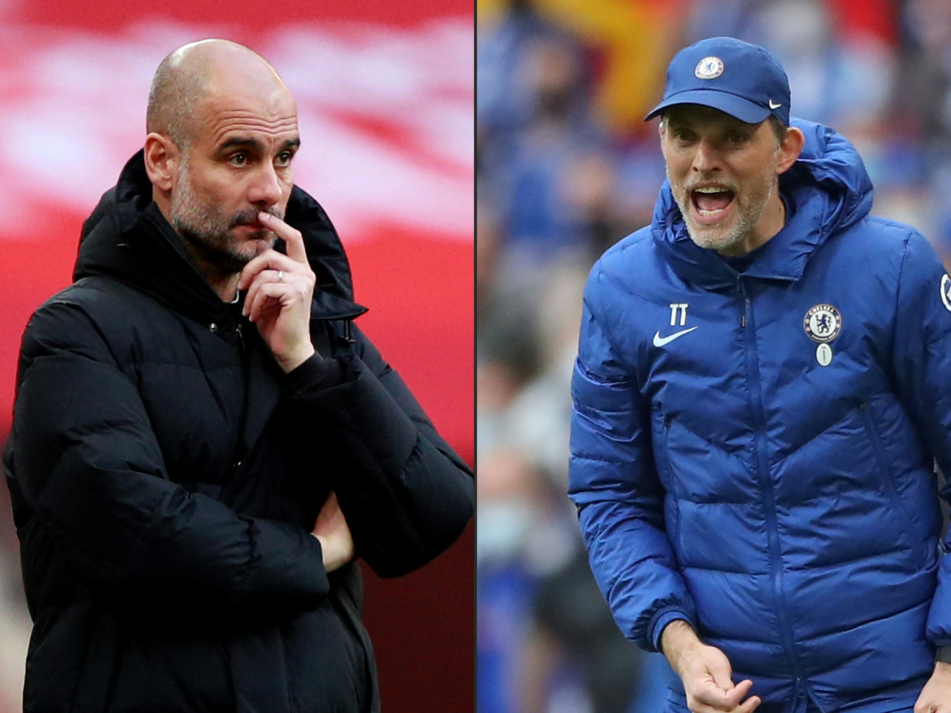 Pep Guardiola (kiri) dan Thomas Tuchel 