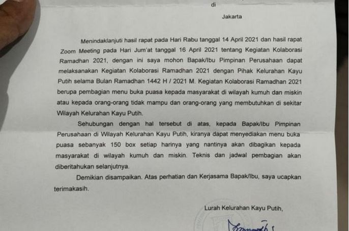 Wagub Pastikan tidak Boleh Ada Permintaan Takjil ke Pengusaha