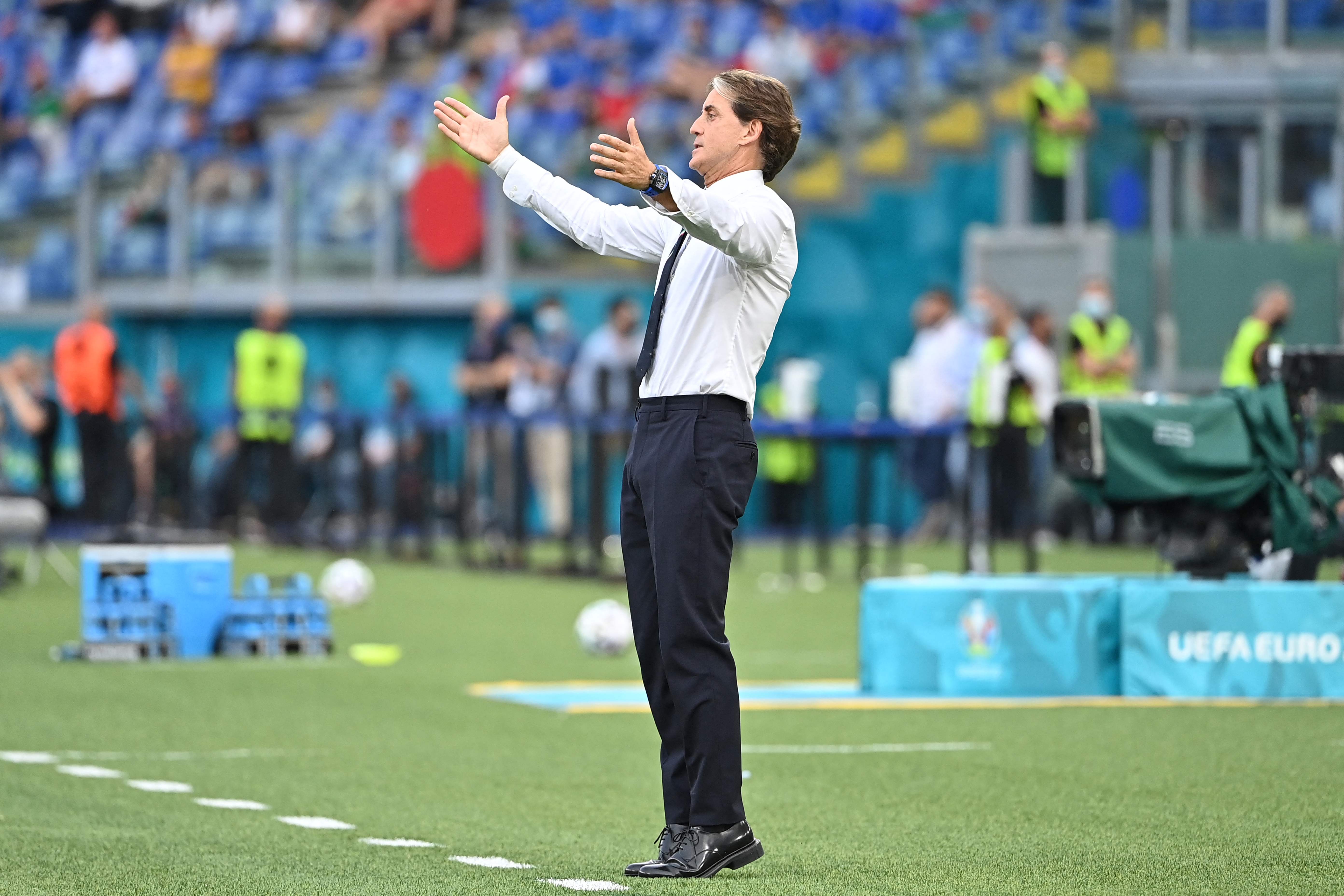 Pelatih timnas Italia Roberto Mancini