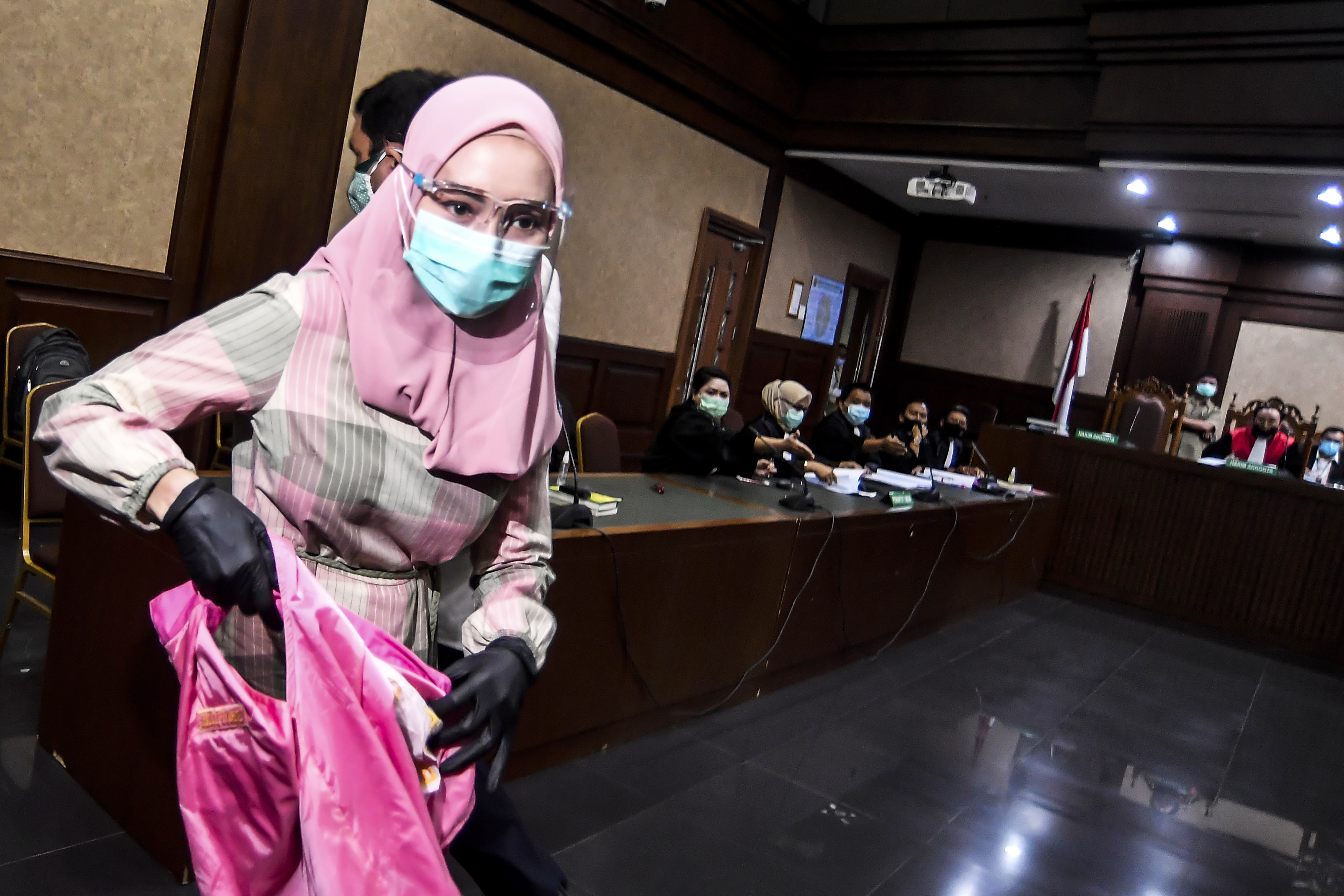 Pinangki Sirna Malasari, terdakwa kasus suap pengurusan fatwa Mahkamah Agung MA untuk membebaskan Djoko Tjandra.