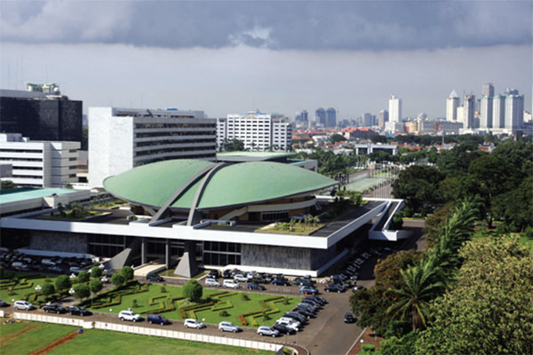 Kompleks Gedung DPR/MPR di Senayan, Jakarta. 