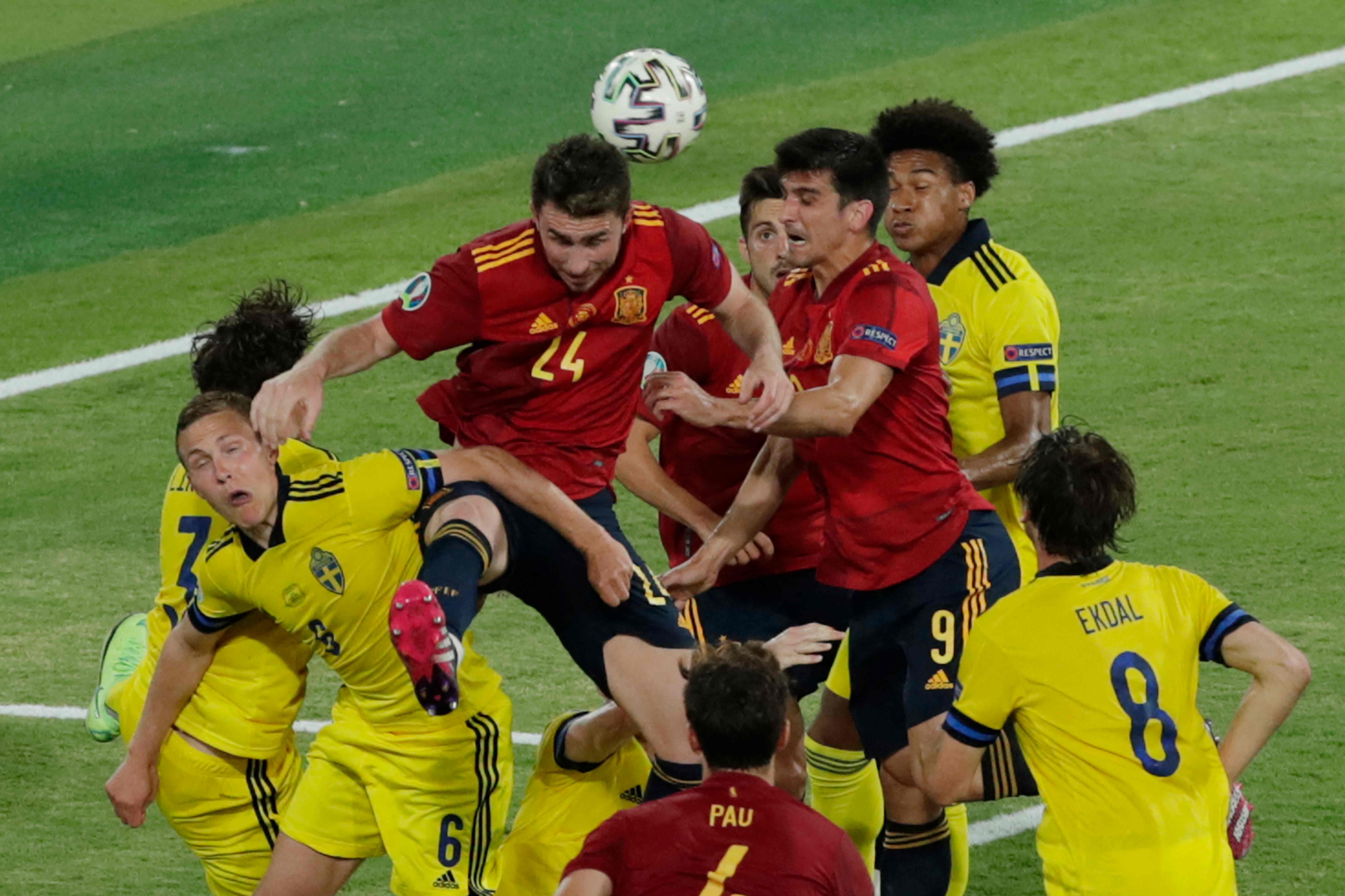 Laga Piala Eropa antara Spanyol dan Swedia