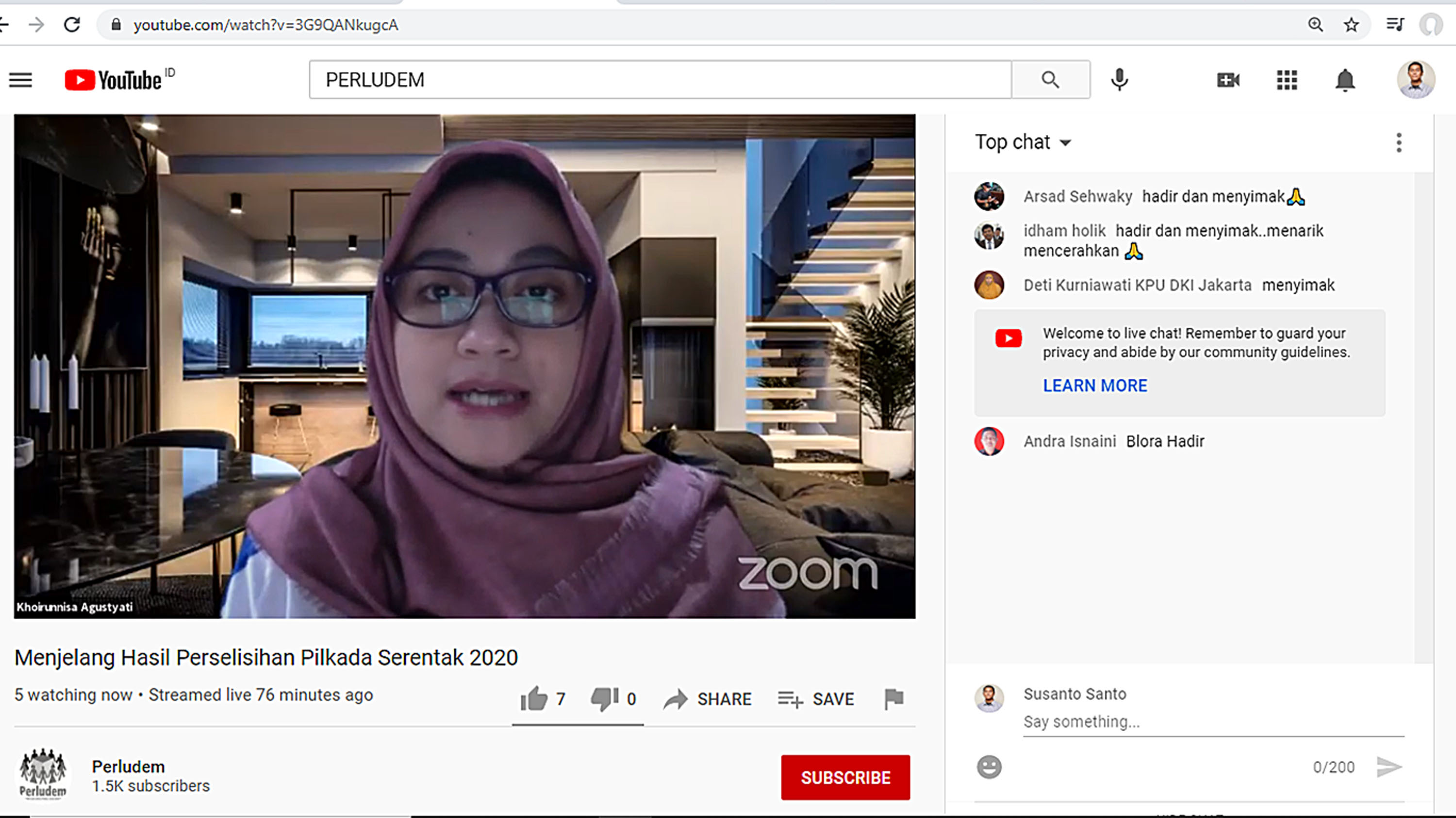 Direktur Perkumpulan untuk Pemilu dan Demokrasi (Perludem) Khoirunnisa Nur Agustyati 