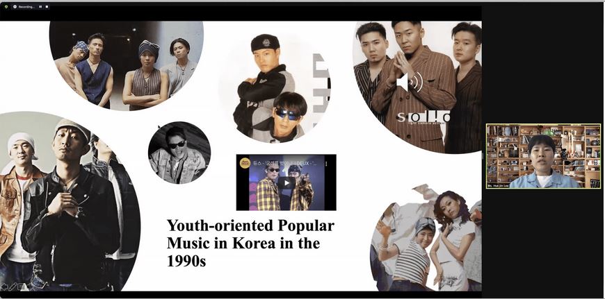 Profesor Lee Hye-jin menjelaskan soal K-Pop di program kuliah umum KCCI.