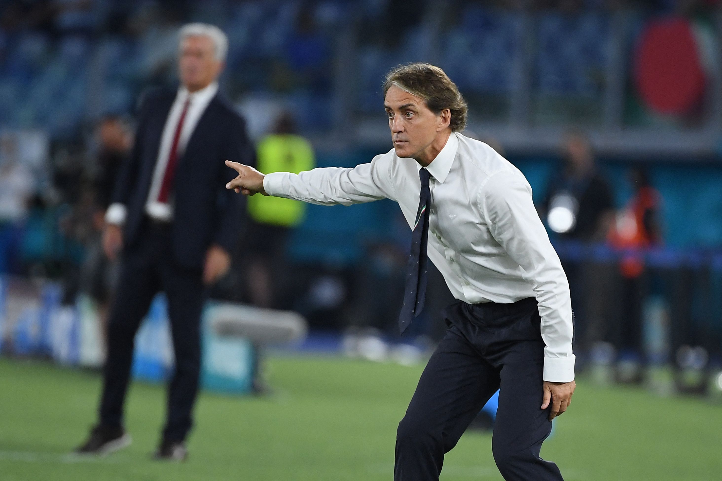 Pelatih timnas Italia Roberto Mancini