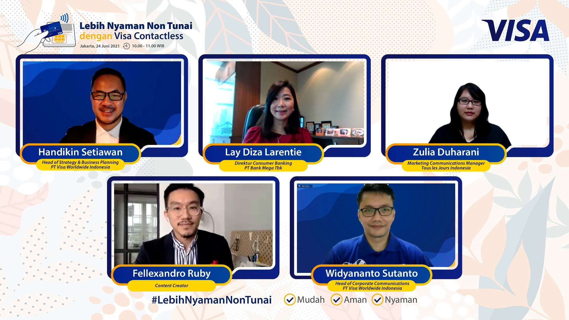 Konferensi pers peluncuran kampanye untuk mempromosikan pembayaran contactless.