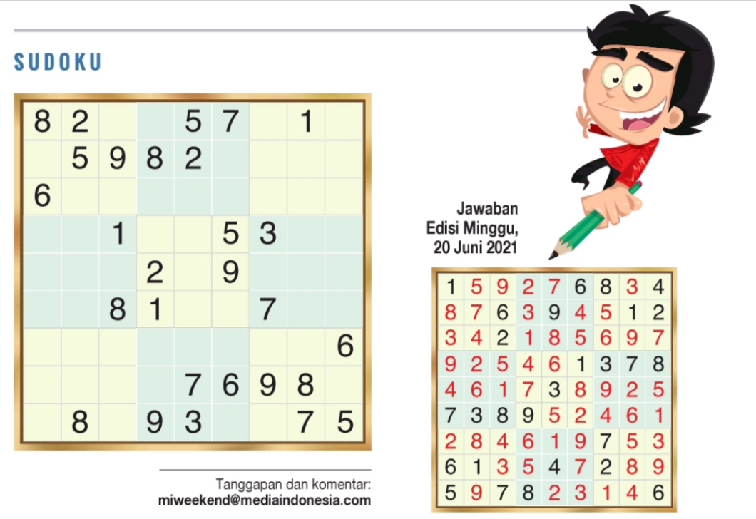 Sudoku Edisi 27Juni 2021