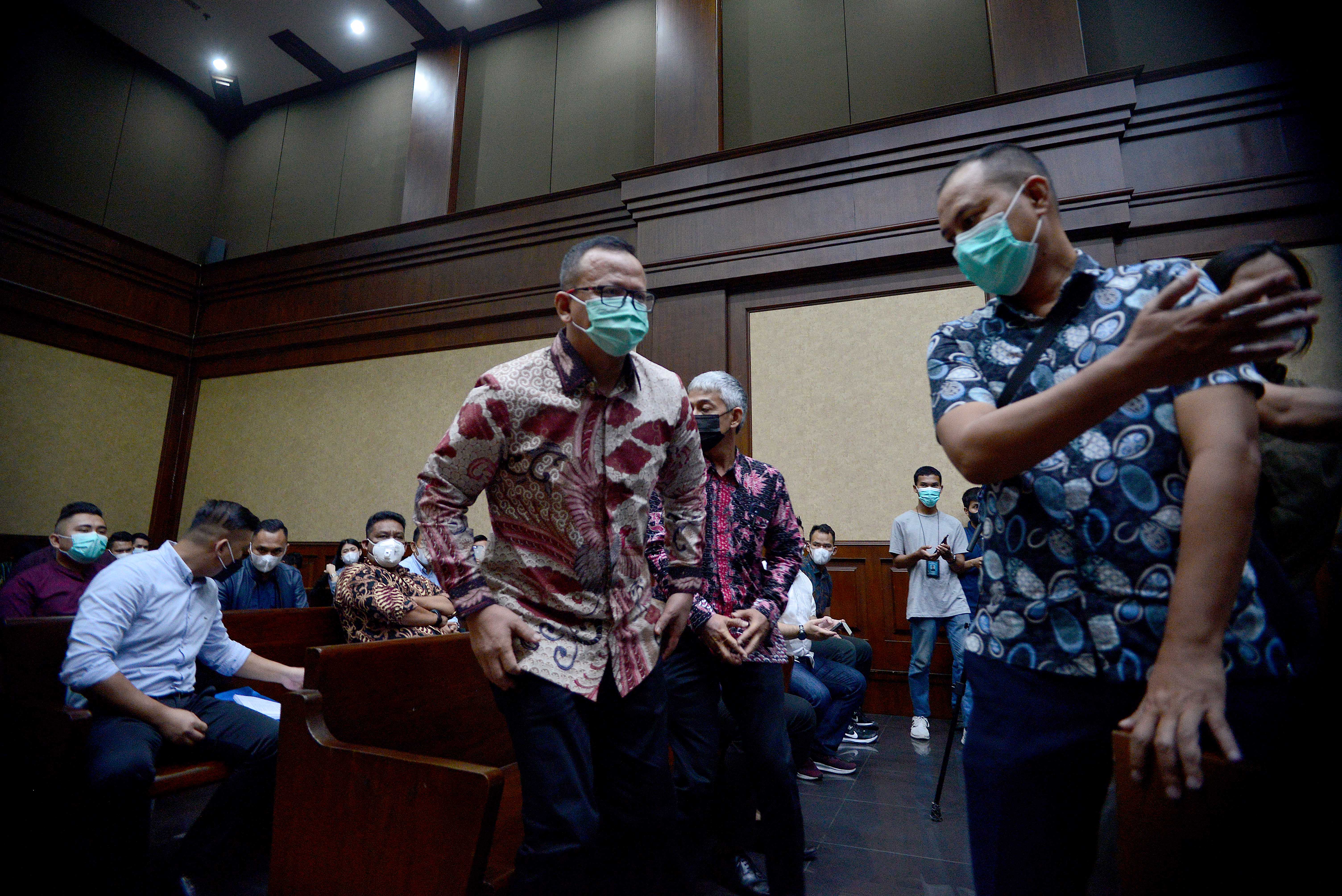 Terdakwa Edhy Prabowo saat menghadiri sidang lanjutan kasus ekspor benur.