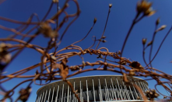 Pemandangan umum Stadion Mane Garrincha di Brasilia, Brazil, pada Rabu (9/6/2021). 
