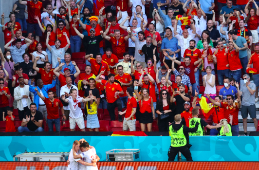 Suasana Stadion Parken saat pertandingan Kroasia vs Spanyol.
