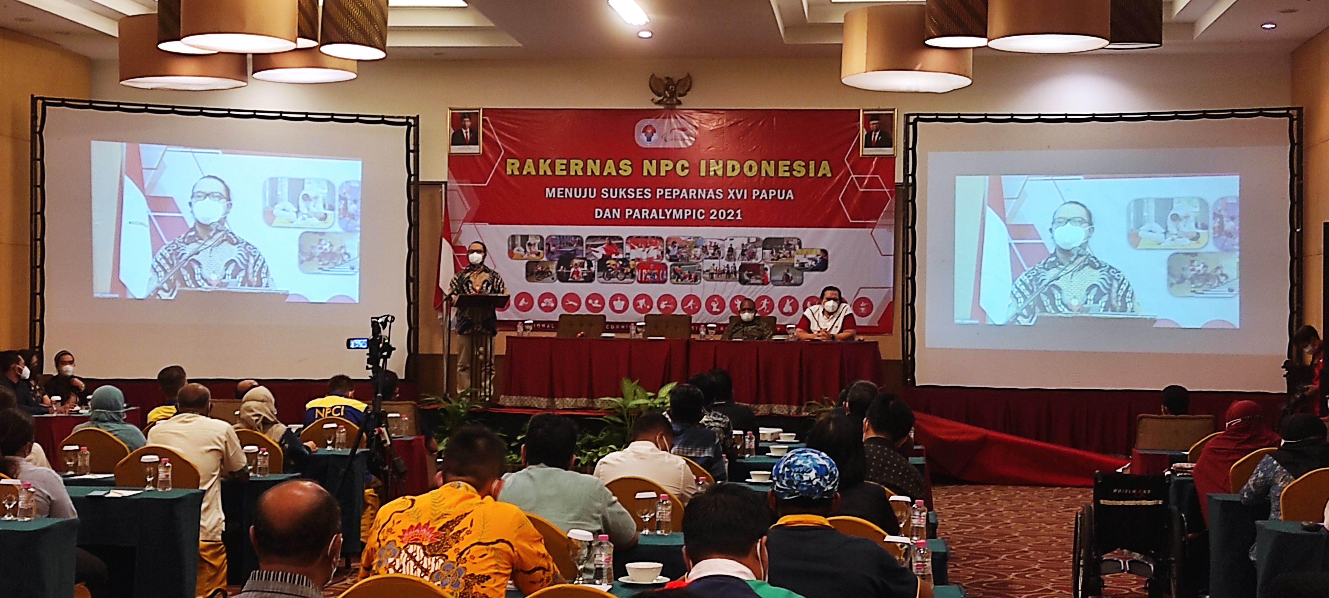 Pembukaan Rakernas NPC di Solo untuk persiapan sukses Peparnas XVI Papua dan Paralimpix 2021 .