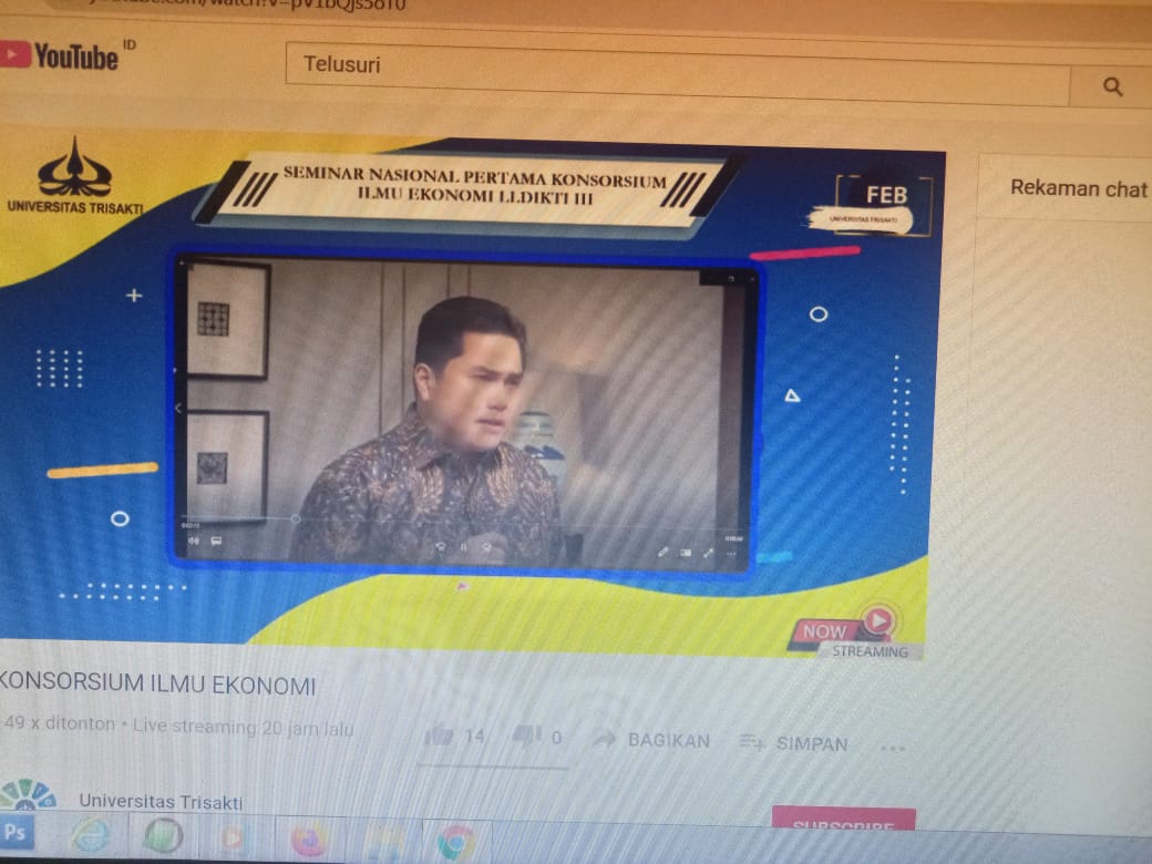 SEMINAR NASIONAL: Pandemi Covid dan Ketahanan Ekonomi Indonesia  di Universitas Trisakti di Jakarta Rabu (16/6)