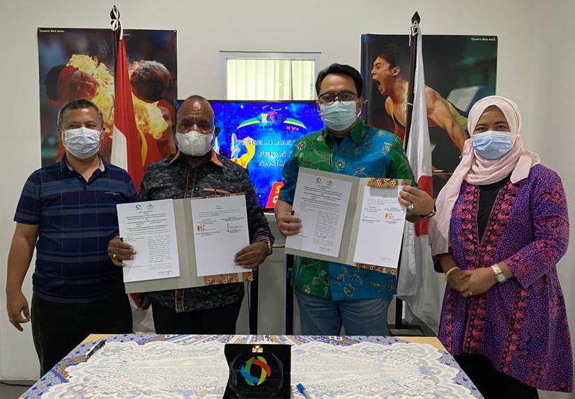 Acara penandatanganan MoU antara Panitia Besar Pekan Paralimpik Nasional (Peparnas) XVI 2021 Papua dan LPDUK.