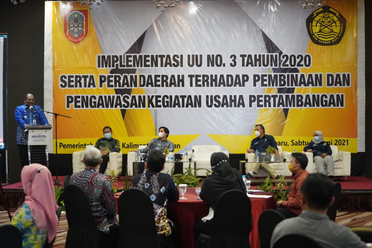 Provinsi Kalsel menggelar sosialisasi Implementasi UU No 3 Tahun 2020 tentang Minerba di di Hotel Novotel Banjarbaru, Sabtu (5/6/2021).