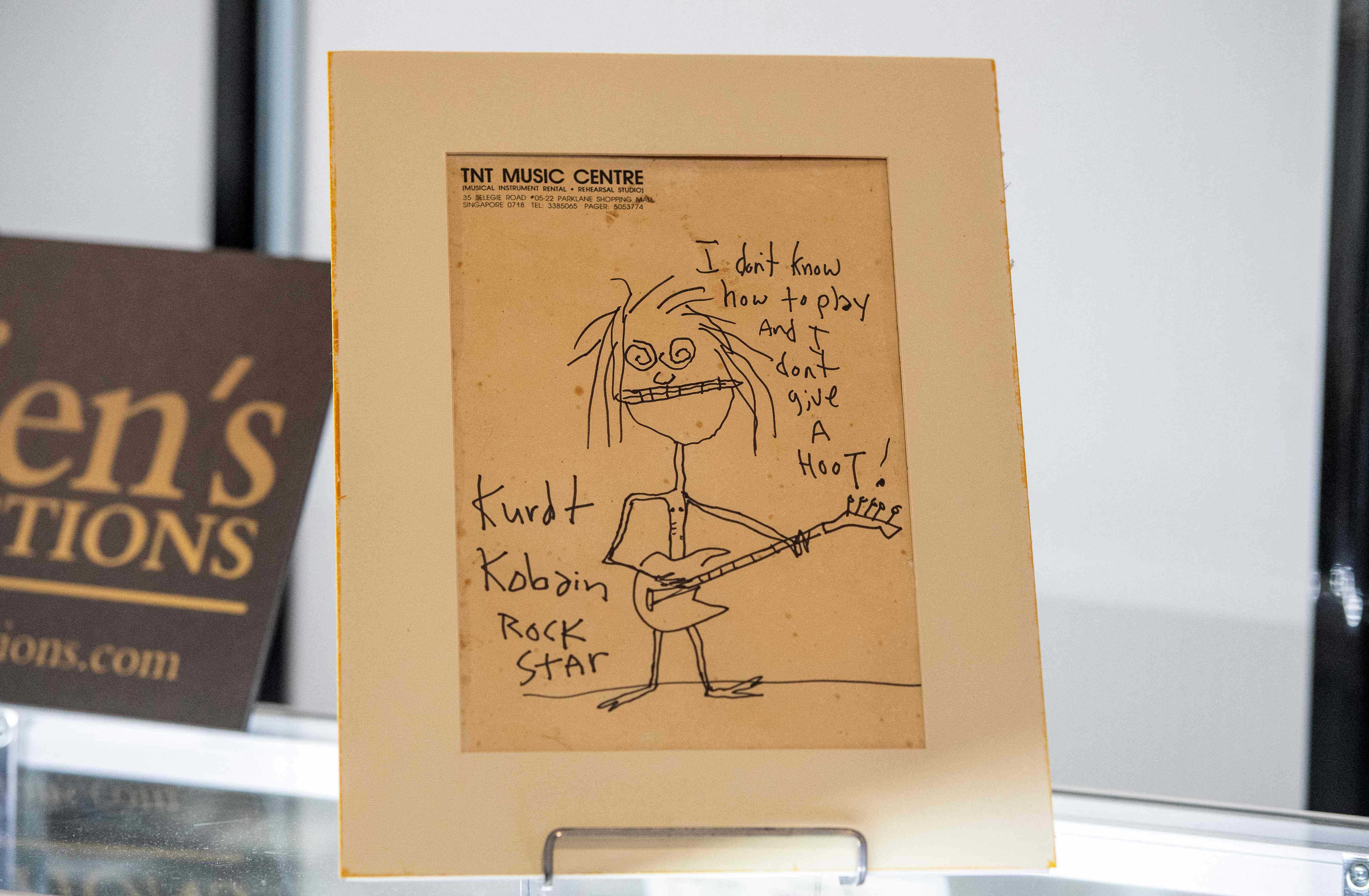 Karikatur karya Kurt Cobain yang terjual seharga sekitar Rp4 miliar.