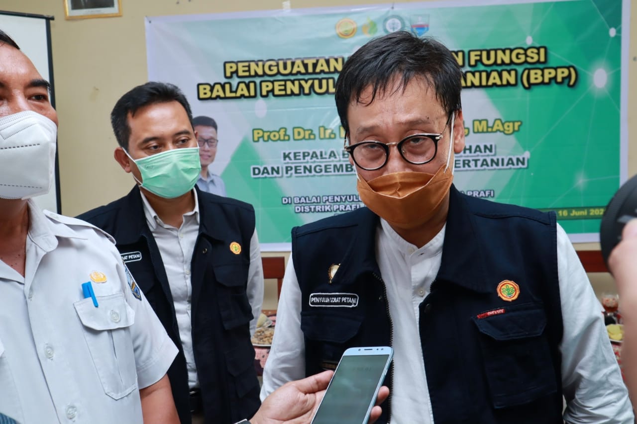 Kepala Badan Penyuluhan dan Pengembangan Sumber Daya Manusia Pertanian (BPPSDMP) Dedi Nursyamsi saat diwawancarai di Manokwari, Papua Barat.