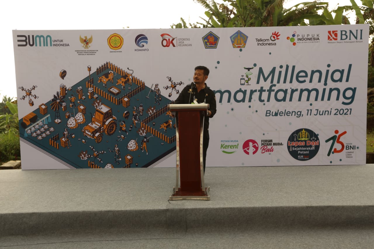 Mentan Syahrul Yasin Limpo memberi pemaparan di acara 