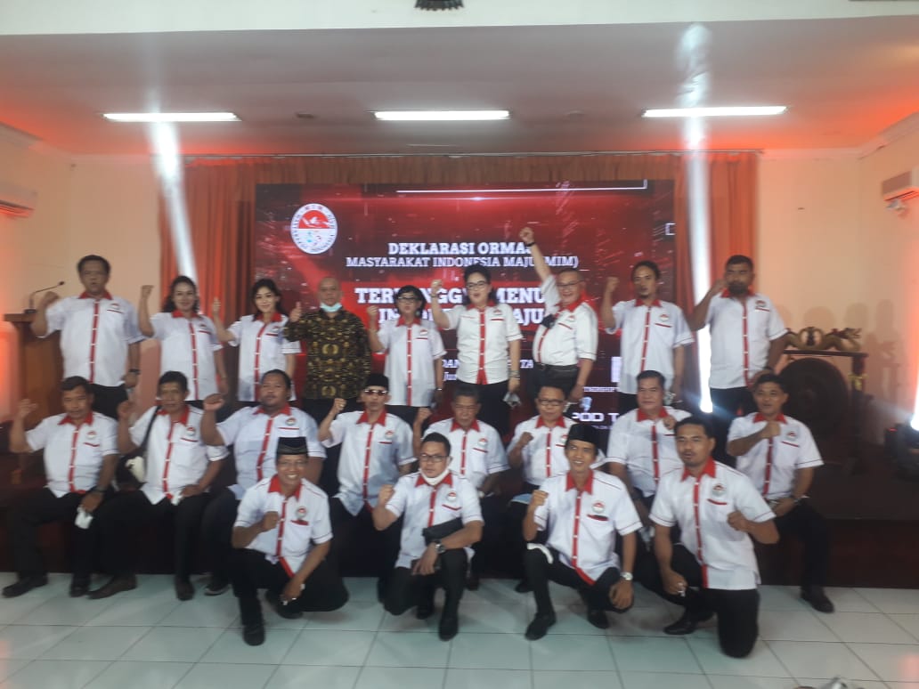 Foto bersama usai deklarasi ormas  Masyarakat Indonesia Maju (MIM) di di Gedung Joang '45, Jakarta, Sabtu (5/6).